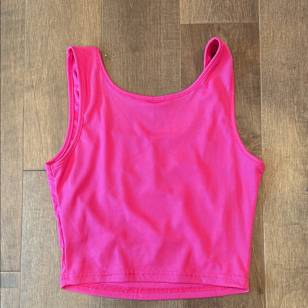 SHEIN Hot Pink Tank Top with Pearl Accents - Picture 4 of 4